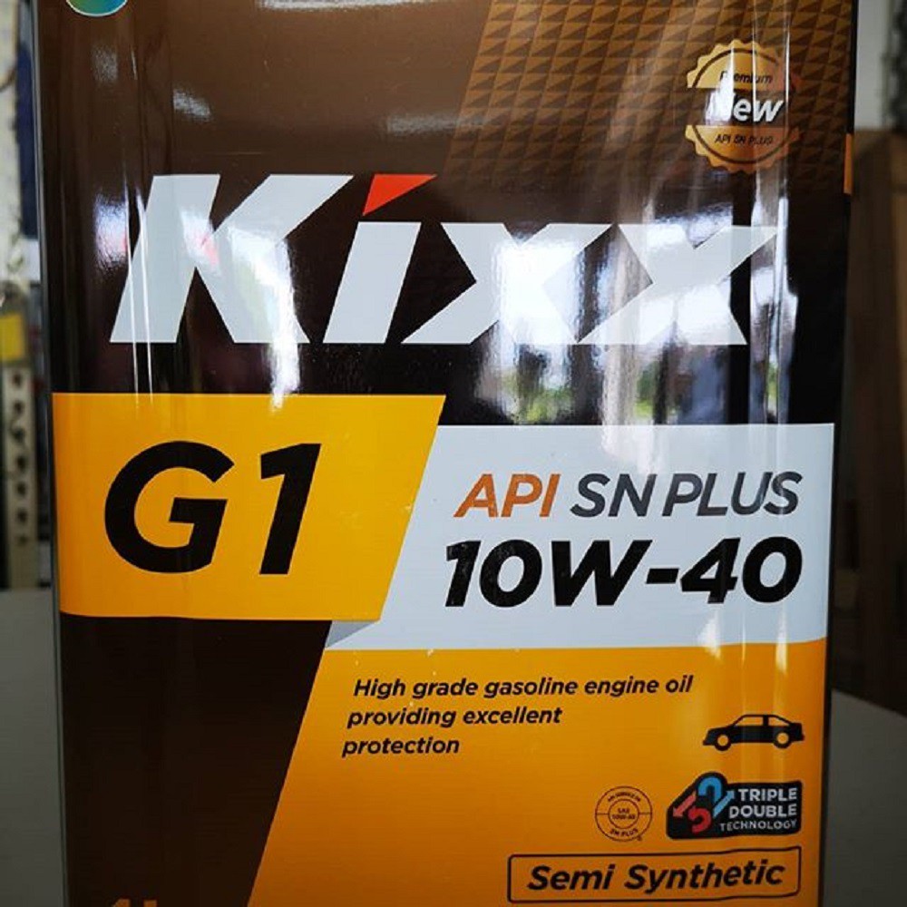 Dầu Nhớt Kixx G1 10W40 API SN PULSS 4Lít thùng thiếc công nghệ Triple Double dành cho các dòng xe ô tô chạy máy xăng.