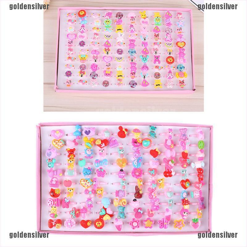 Bộ 10 Nhẫn Nhựa Hoạt Hình Dễ Thương Cho Bé