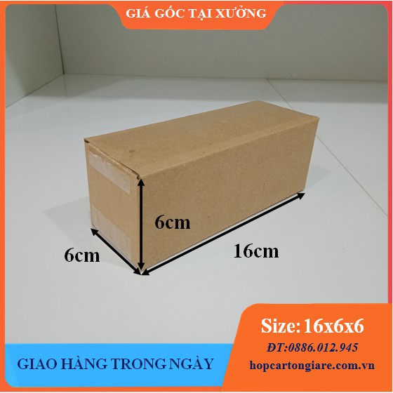 16x6x6 Hộp carton đóng hàng 3 lớp giá tại xưởng, mua buôn liên hệ