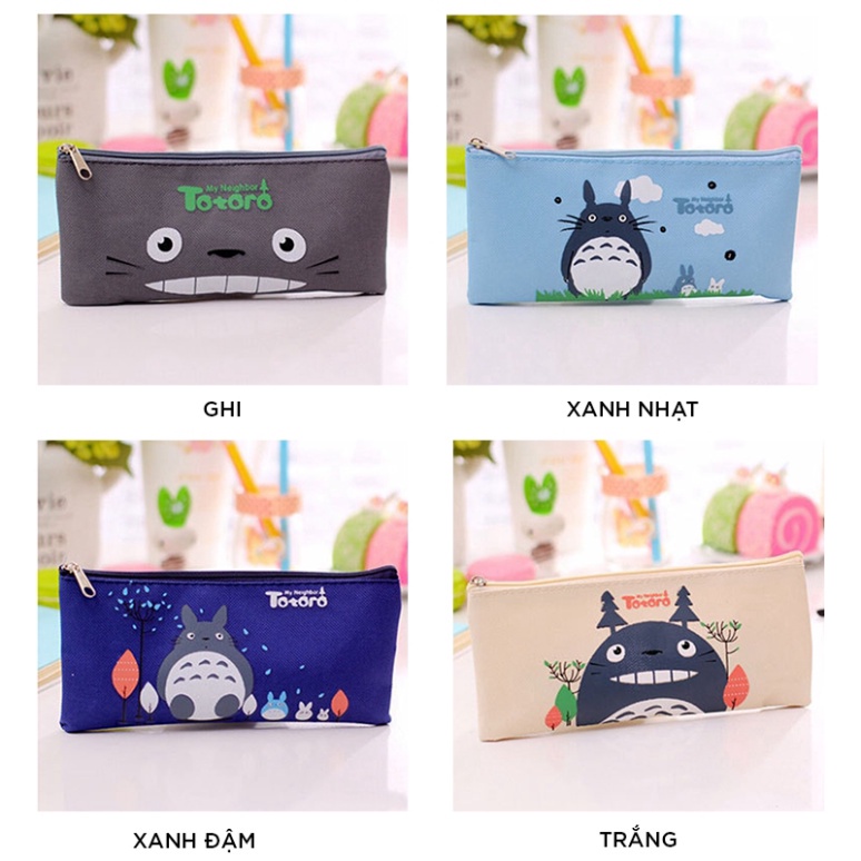 Túi đựng bút vải canvas Totoro đáng yêu nhiều màu