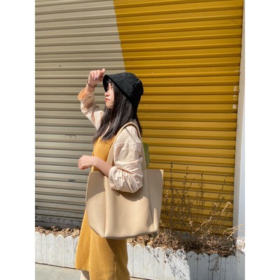 [Order - Có hình thật - 3 màu Be/Nâu/Đen] Túi xách trơn retro cổ điển style tối giản thanh lịch Ulzzang công sở