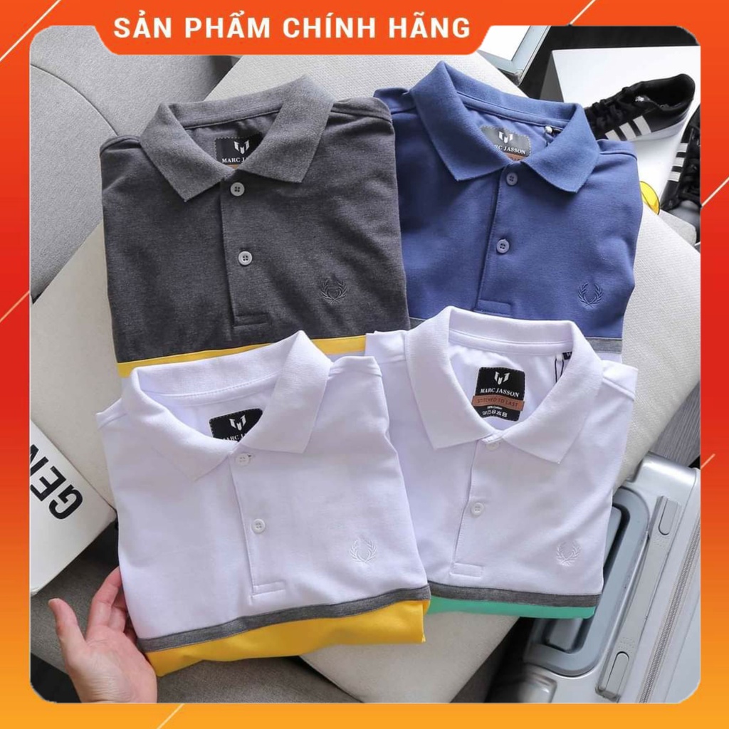 Áo thun nam Marc Jasson BS011SG màu Vàng, xanh ngọc, xanh dương, xám vải Cotton cá sấu cao cấp.