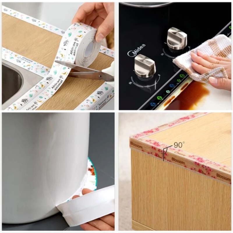 Cuộn Băng Keo Trong Suốt Chống Nấm Mốc/Thấm Nước Cho Bồn Rửa/Nhà Bếp/Phòng Tắm 100x3.8cm