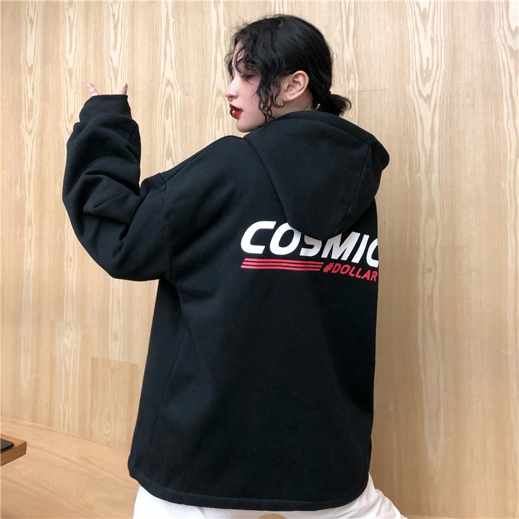 Áo hoodie rộng ulzzang nam nữ tay phồng có dây rút HD40 - Liti shop