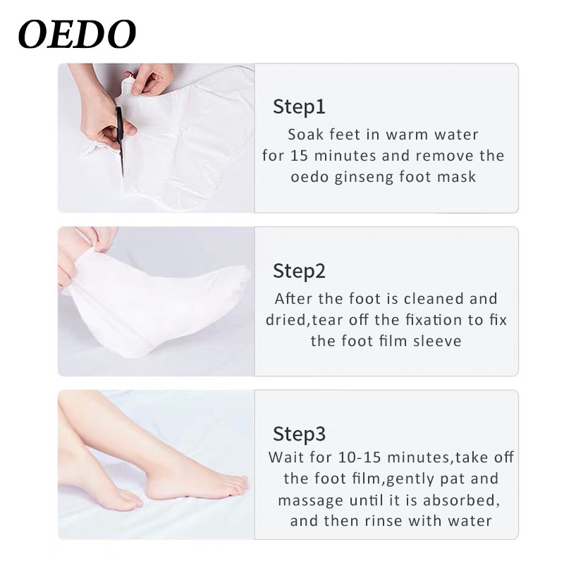 Set 2 mặt nạ ủ da chân OEDO thành phần tự nhiên loại bỏ lớp da khô cứng làm sáng da chân