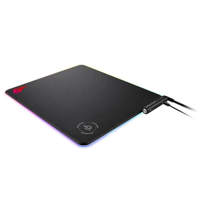 Bàn di chuột Gaming cao cấp Asus ROG Balteus Qi - Led RGB tích hợp sạc không dây Qi - Hàng chính hãng