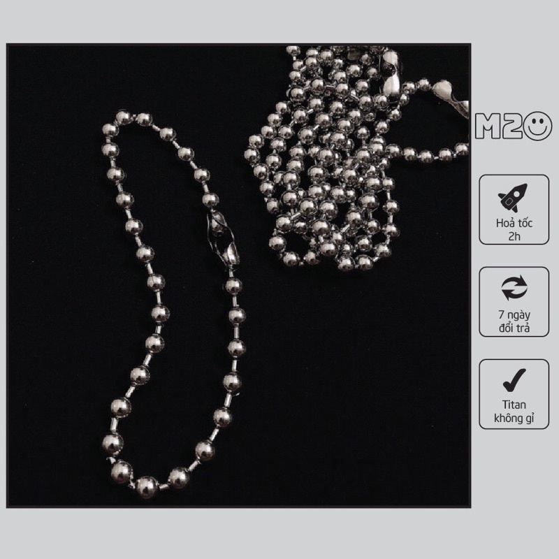 Vòng Cổ Ball Chain 10li Dành Cho Unisex,Dây Chuyền Nam Nữ Dạng Bi Inox Chống Gỉ