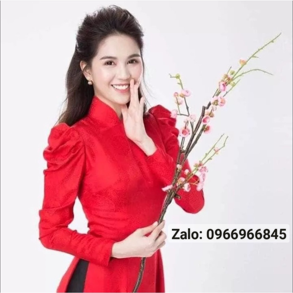 Áo dài gấm tay bồng trẻ trung - Áo Dài Đan Linh