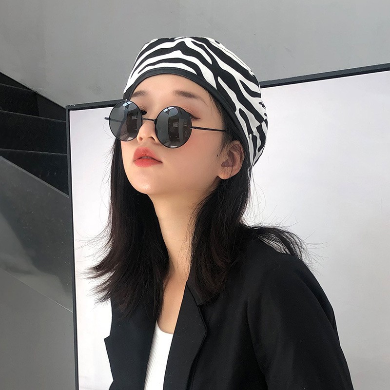 Nón Beret Họa Tiết Da Bò Sữa / Da Bò Phong Cách Retro Anh Quốc Thời Trang Cho Nữ