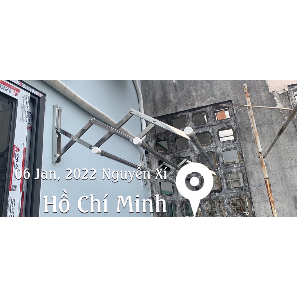 Giàn phơi thông minh dài 2m. Giá phơi quần áo thông minh phi 22mm inox 201