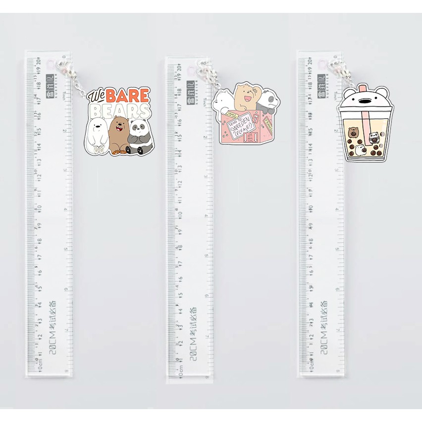 thước kẻ treo ba gấu TKT28 thước kẻ bare bear cute dễ thương hoạt hình thần tượng