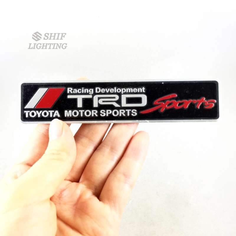 1 x Aluminum TRD SPORT TOYOTA Logo Car Auto Decorative Rear Emblem Badge Sticker Decal For TOYOTA