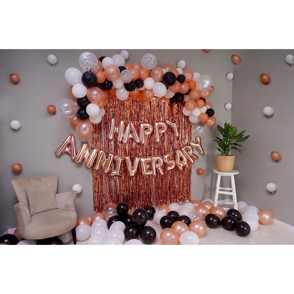 Dây Chữ Happy Anniversary bong bóng trang trí lễ kỷ niệm, ngày cưới, tỏ tình