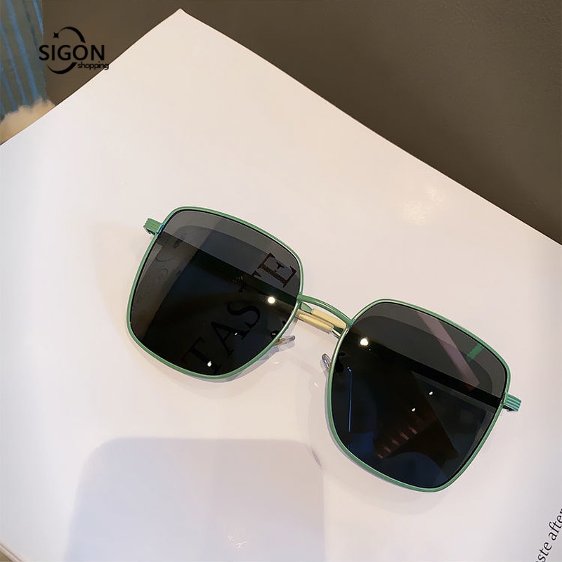 Kính Mát Gọng Vuông Lớn Bằng Kim Loại Thời Trang Cho Nam Và Nữ