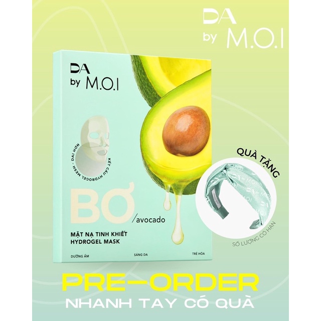 Mặt Nạ Bơ Tinh Khiết DA By MOI Cosmetics CHÍNH HÃNG Dưỡng Ẩm Trắng Sáng Trẻ Hoá Da