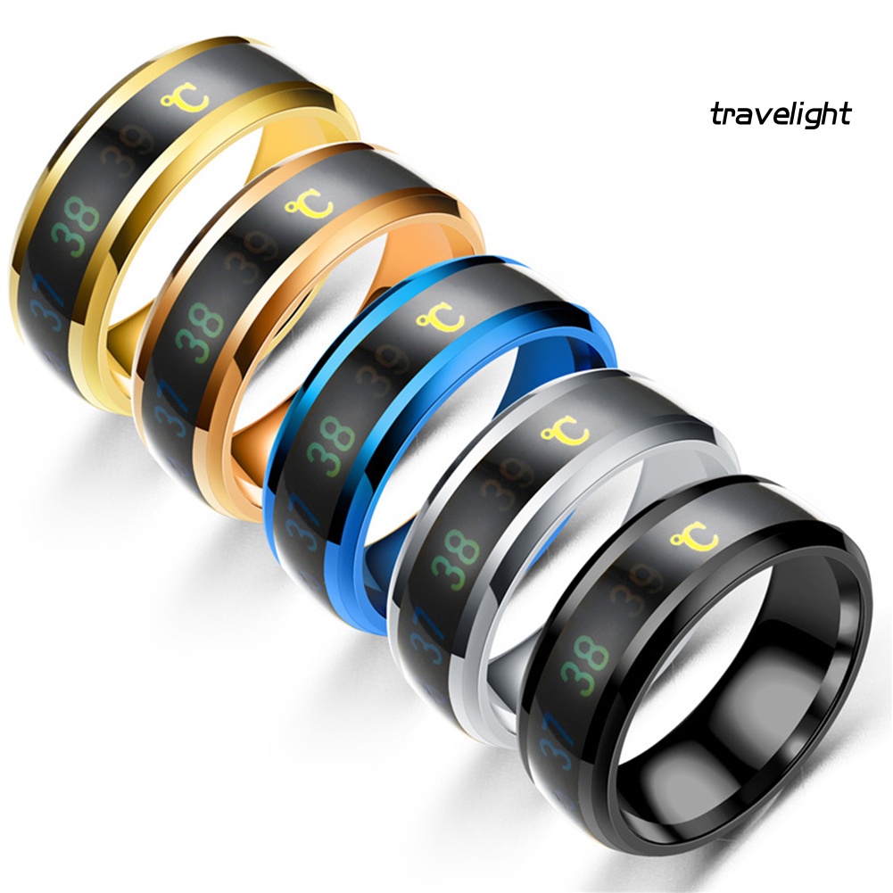 Nhẫn Cảm Biến Nhiệt Độ Bằng Thép Không Gỉ Cho Cặp Đôi