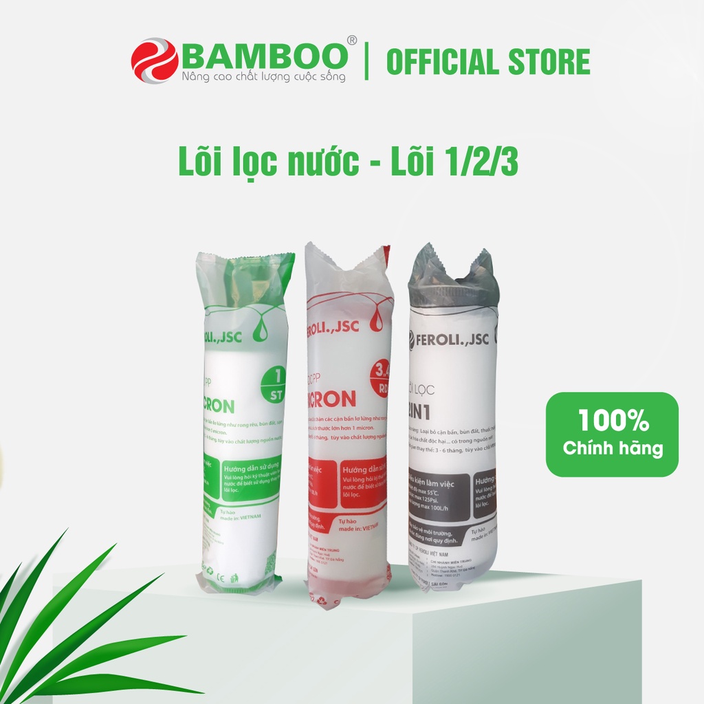 [Mã BMBAU50 giảm 10% đơn 99k] Lõi lọc nước Bamboo - Lõi 1/2/3 - Nilong bên ngoài