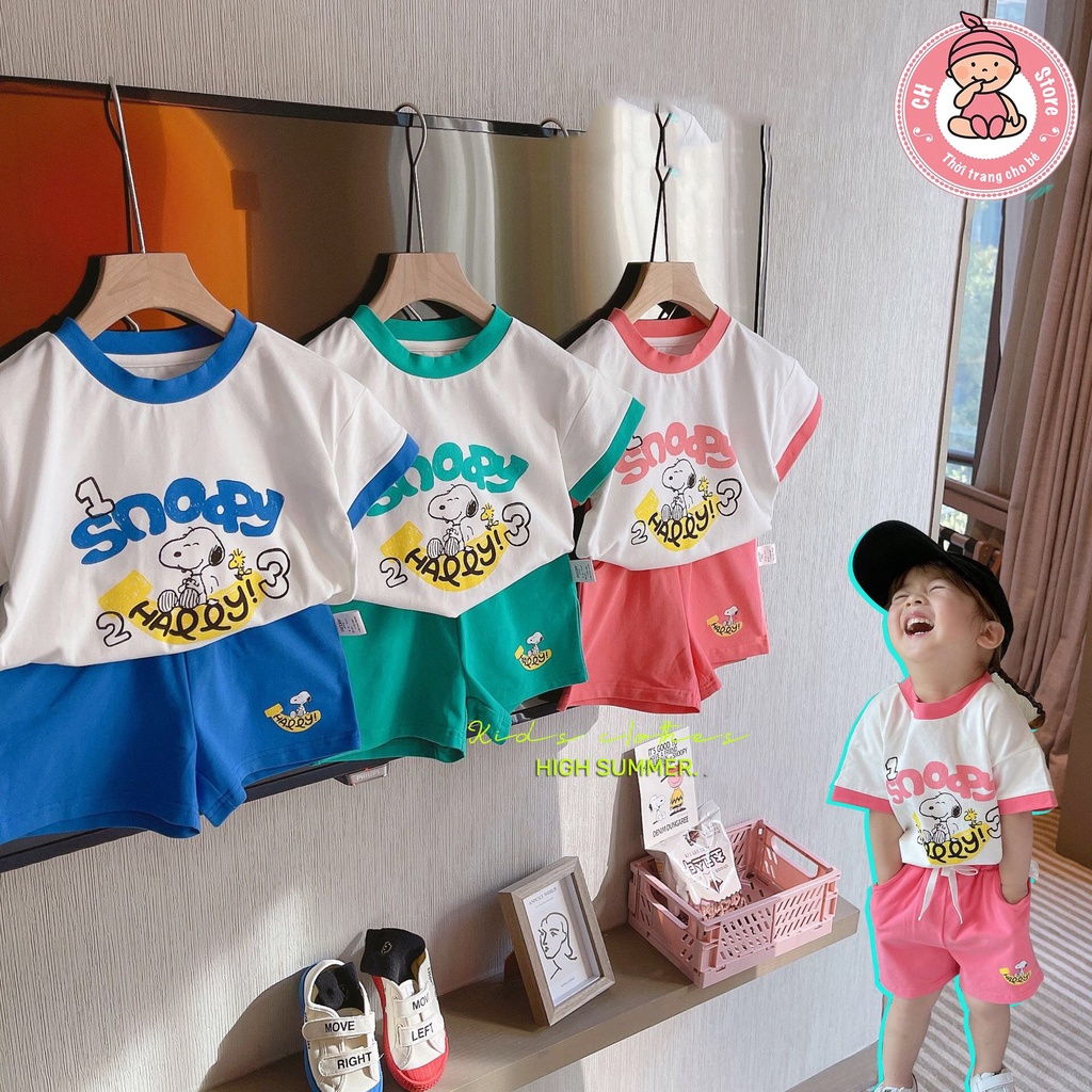 Set bộ quần áo mẫu S.N.O.O.P.Y cho cả bé trai và bé gái 7-18kg (1-5 tuổi) có kèm ảnh thật và video