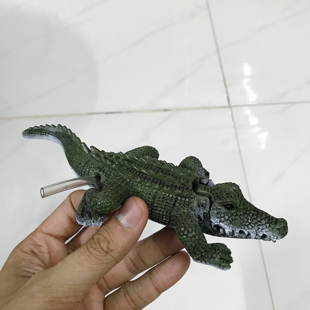CÁ SẤU ĐÓNG HẢ MIỆNG TRANG TRÍ HỒ CÁ NON BỘ DÀI 21CM