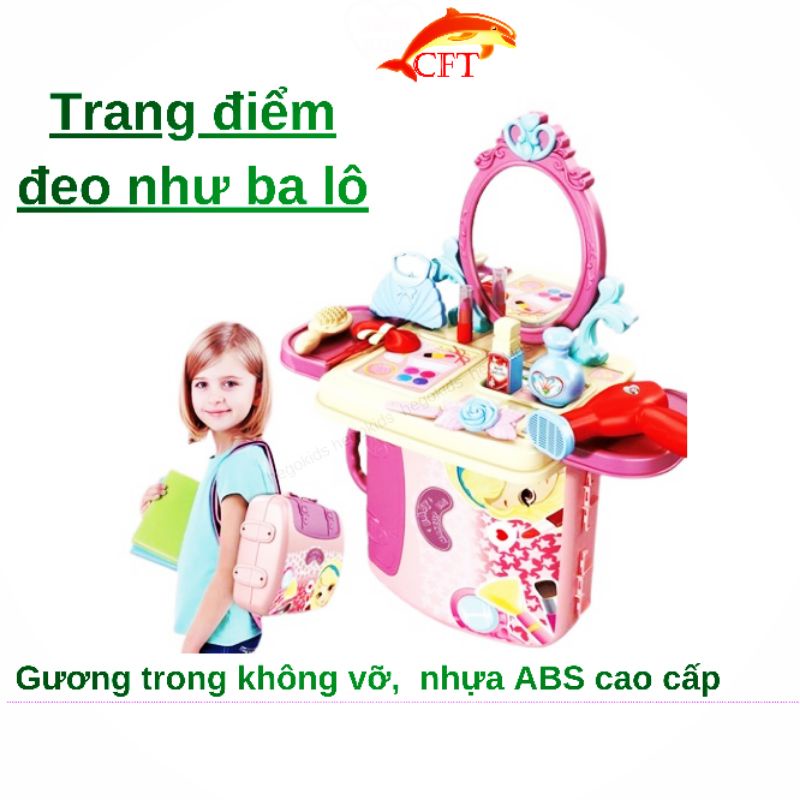Đồ chơi trang điểm cho bé gái đồ chơi nấu ăn đeo như ba lô