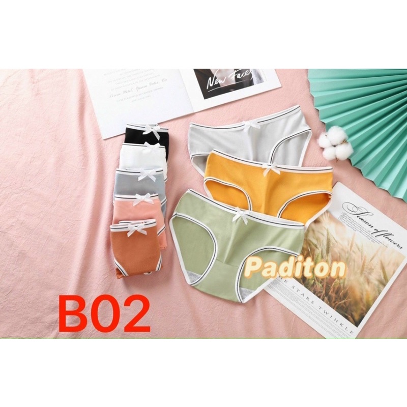 Lố 10 Quần Lót Cotton Viền Kẻ 032