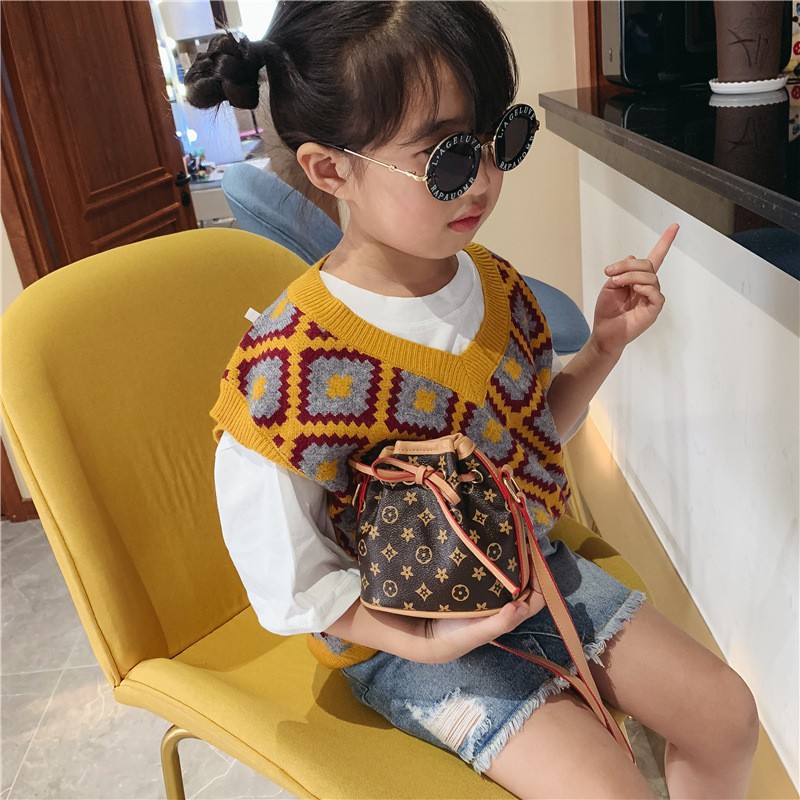 🌸Se7en Baby Fort🍓Túi đeo chéo Mini họa tiết phong cách Retro cho bé