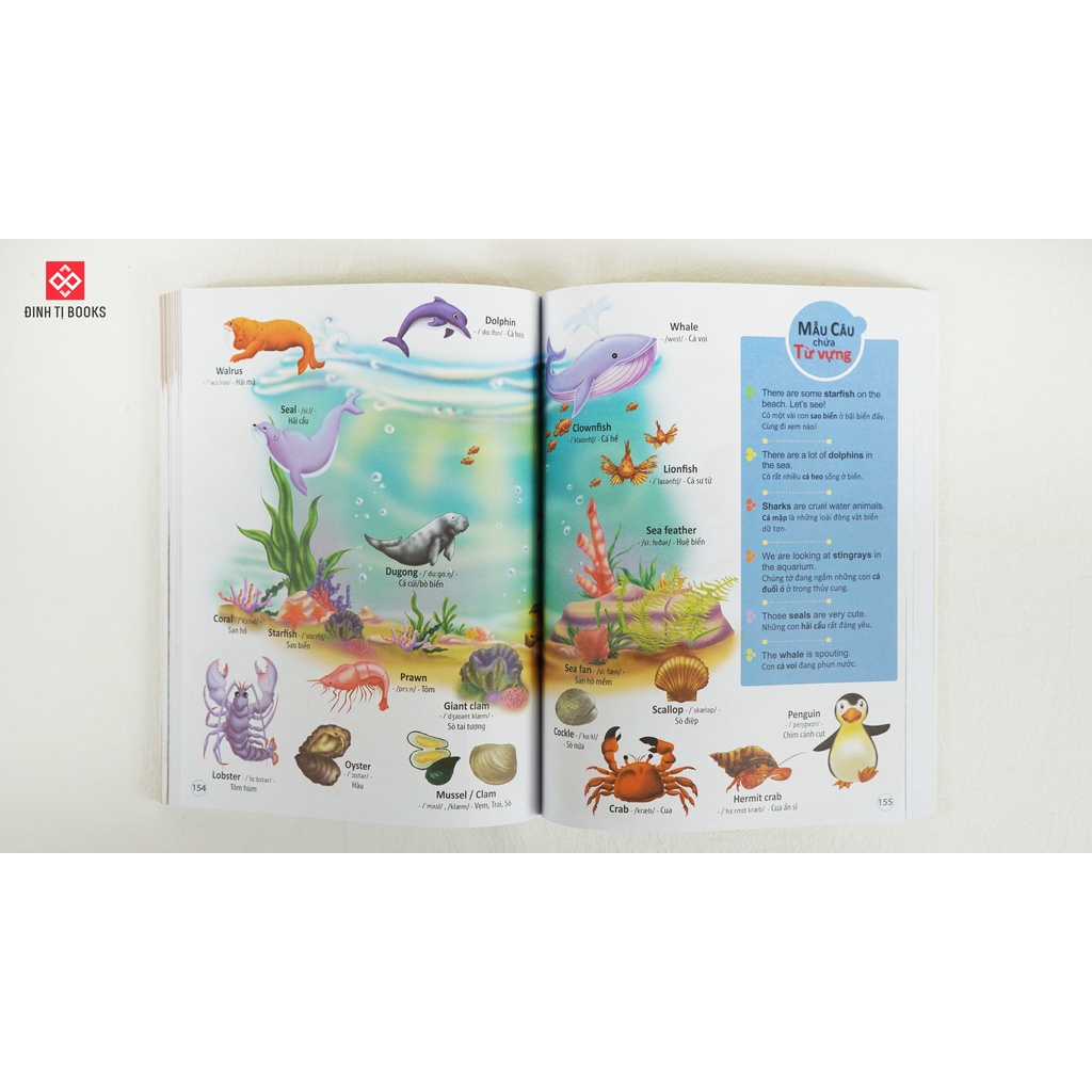 Sách - 4000 từ vựng và mẫu câu tiếng Anh thiết yếu cho trẻ em - Song ngữ Việt Anh cho trẻ từ 4 tuổi - Đinh Tị Books