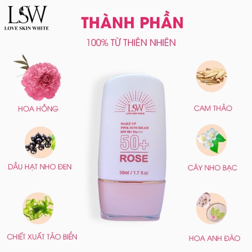 Kem chống nắng bảo vệ và nâng tone da SPF 50+ PA+++ Love Skin White 50ml