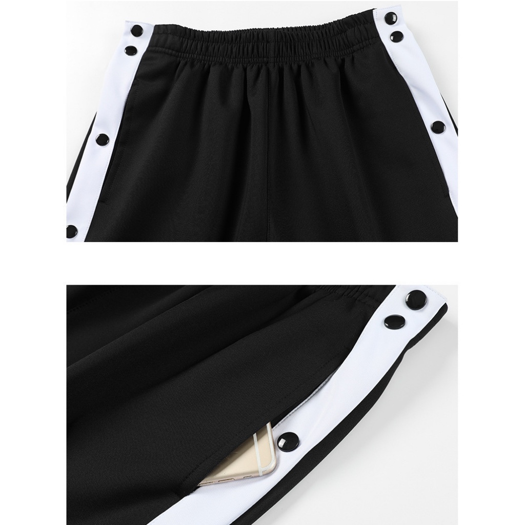 Quần Dài Buttons Pants, Quần Dáng Rộng Unisex Ống Xuông Cạp Chun Phối Cúc Bấm