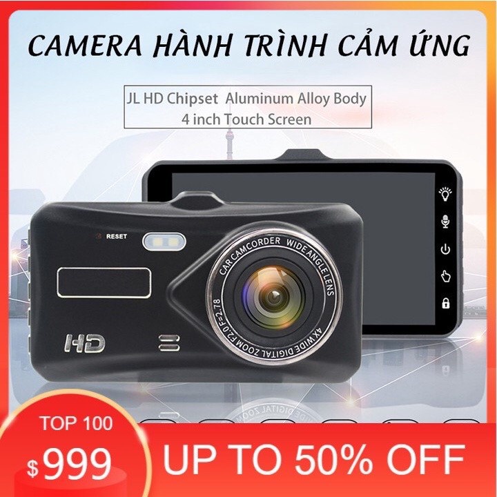 Camera hành trình ô tô - chất lượng full HD - 1080 ghi hình trước sau, có cảm ứng