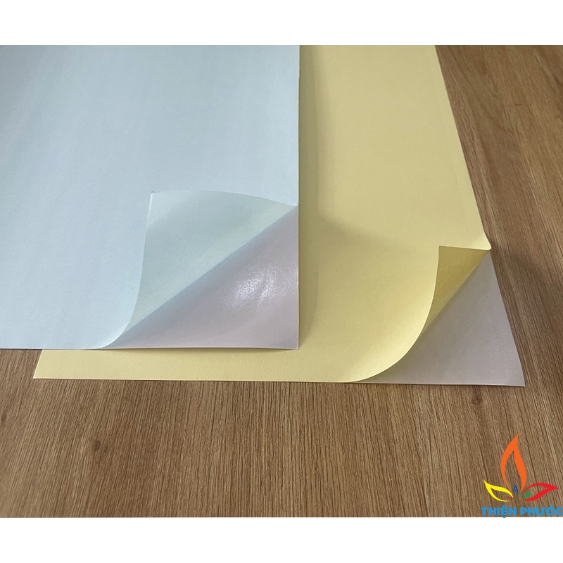 Giấy decal A4 đế xanh đế vàng xấp 100 tờ tự dính SUKADO
