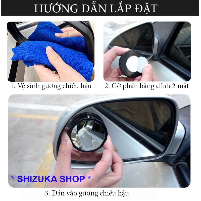 [ Mua 1 tặng 1] Gương Soi Điểm Mù Blind Sport Mirror Ô Tô Xe Hơi Xoay 360 Độ Siêu Rẻ