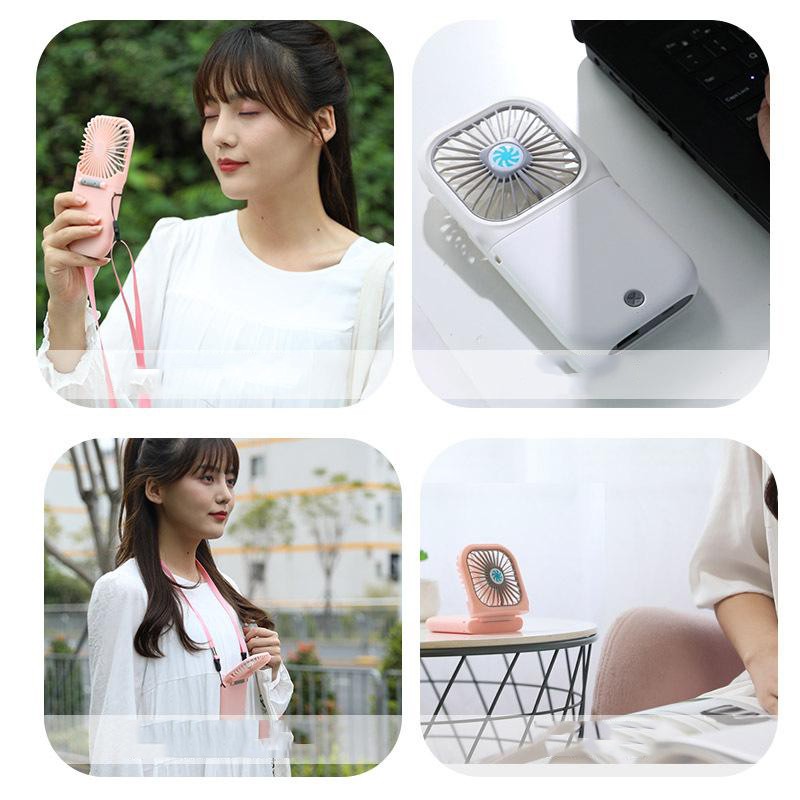 QUẠT MINI HALTER FOLDING FAN CỔNG SẠC USB TIỆN LỢI ĐỒNG THỜI SẠC PIN - ĐEO CỔ - GẬP GỌN BỎ TÚI - DUNG LƯỢNG PIN KHỦNG