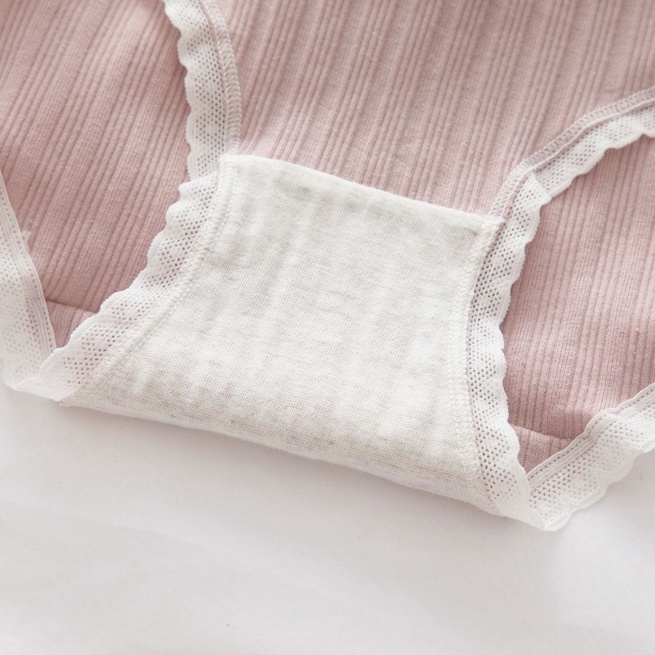 Quần lót nữ cotton cao cấp viền ren, họa tiết gấu dễ thương, co dãn thoáng mát HLBOUTIQUE L2899