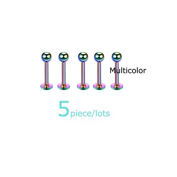 Set 5 khuyên môi thép không gỉ thời trang 16g 8mm
