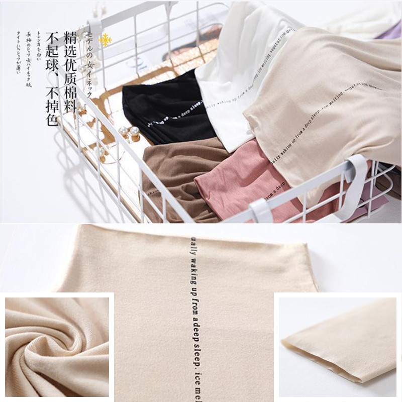 Áo giữ nhiệt nữ cổ 3cm chất thun đanh mịn freesize &lt;65kg - hàng cao cấp FA02