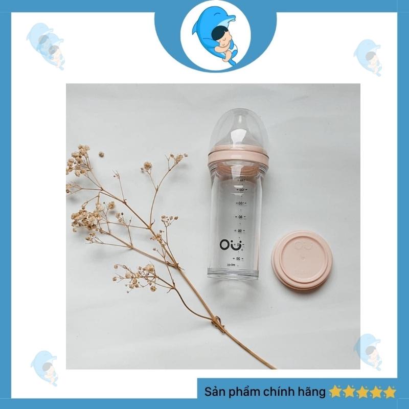 Bình sữa Ou Wish 140ml/260ml hàn quốc tặng kèm nắp đậy bình sữa sillicon ( hỗ trợ đổi núm)