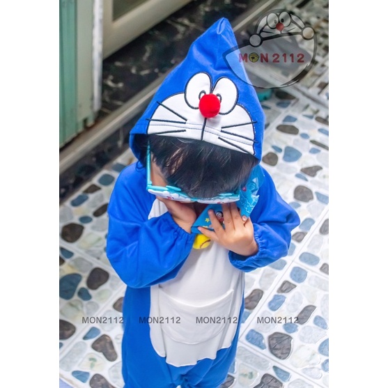 Bodysuit Doraemon Doremon kèm nón trẻ em size 5-18kg