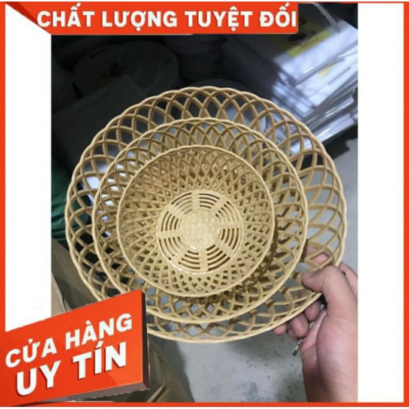 RỔ NHỰA GIẢ MÂY ĐAN - RỔ ĐỰNG HOA QUẢ CAO CẤP  VIỆT NHẬT - GIÁ RẺ