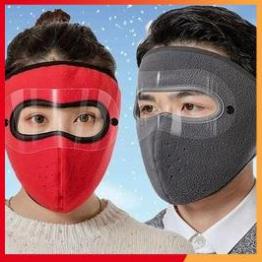 Khẩu trang ninja lót nỉ che kín mặt che tai chống nắng gió lạnh,có lỗ thông hơi ở miệng
