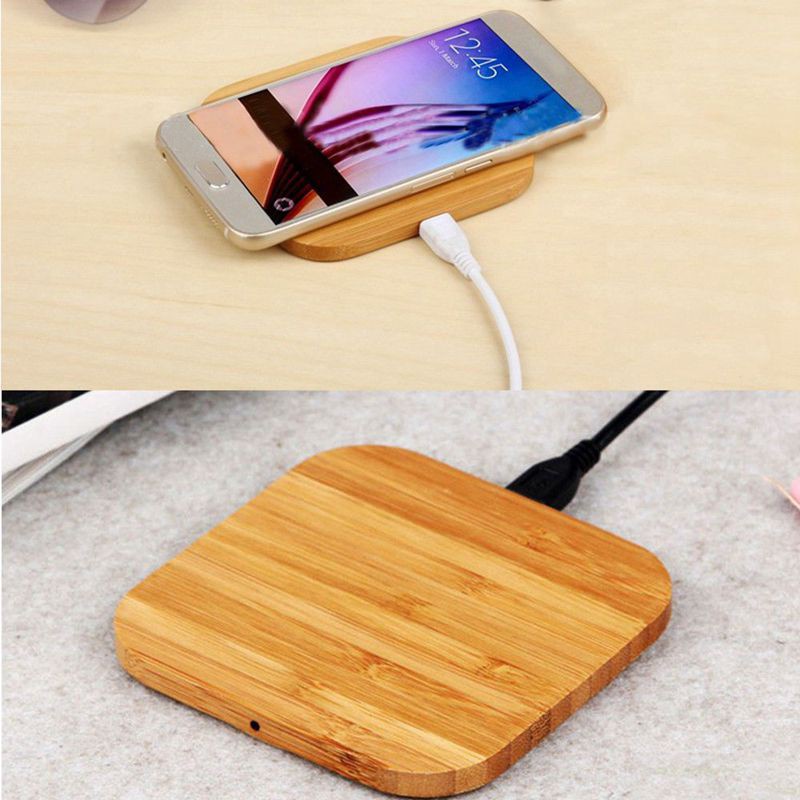 Portable Qi Wireless Charger Charging Slim Wood Pad For iPhone 8/iPhone 8 Plus/iPhone X Smart Phone Wireless Charger Pad For Samsung S7