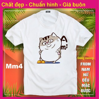 (Min,sịn,thơm) áo phông mèo cat ami bụng bự MM4,chất đẹp.bao đổi trả, biểu cảm, kute,meomeo,THUN
