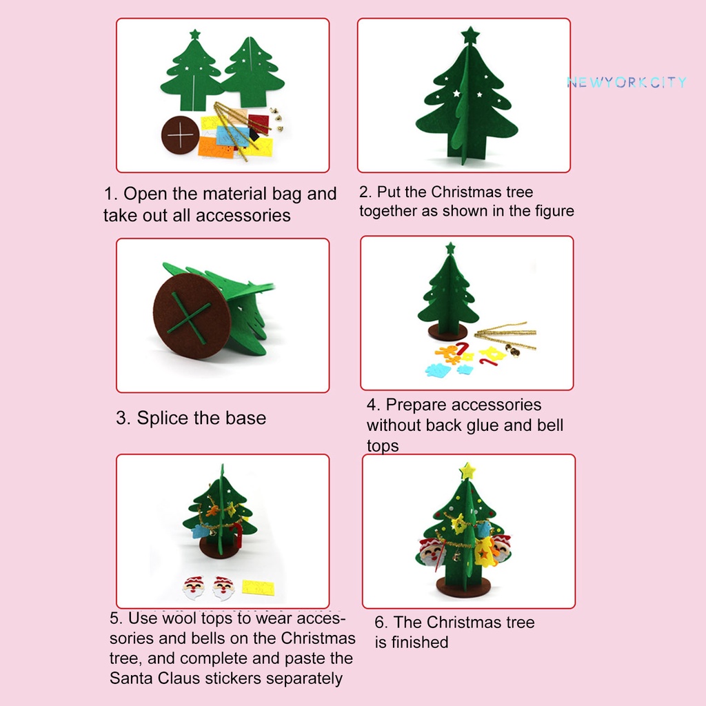 1 Bộ Cây Thông Handmade Bằng Vải Không Dệt Dễ Lắp Ráp Trang Trí Giáng Sinh