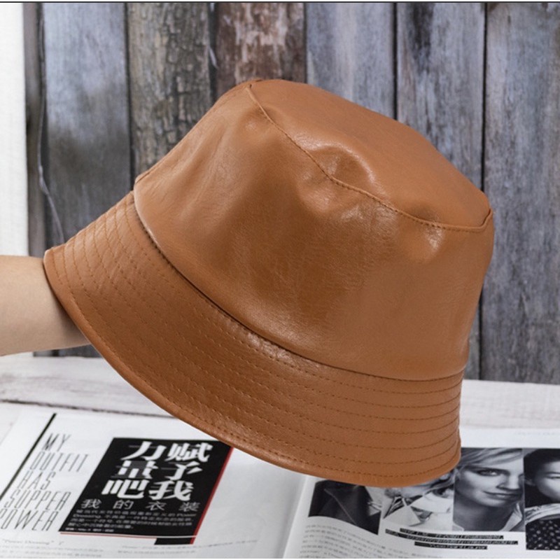 Mũ bucket trơn vành cụp Nón tai bèo chất da nhiều màu sắc phong cách Ulzzang thời trang cao cấp form unisex nam nữ BK24