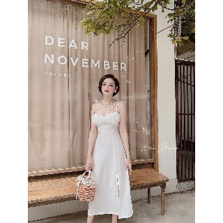 Đầm voan hai dây forrm dài cúp ngực nữ tính TTSA0423