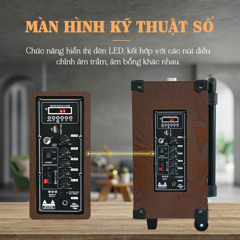 LOA KÉO BLUETOOTH XÁCH TAY KARAOKE KÈM MICRO CAO CẤP, BASS 25 CÔNG SUỐT 40W - HÀNG CHÍNH HÃNG