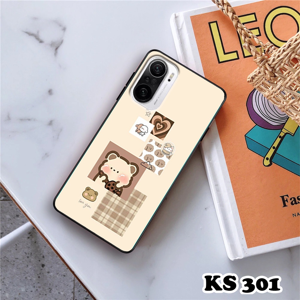 Ốp lưng Xiaomi Redmi K40 - Redmi K40 Gaming - Mi 11X - Ốp in hình gấu &amp; thỏ đang yêu - lưng nhám viền TPU cao cấp