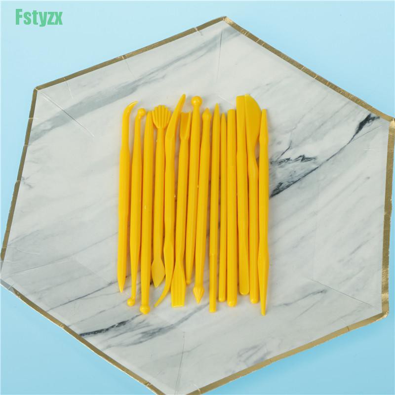 fstyzx Cake Carved 14pcs Fondant Cake Sugar Flower Sculpture Group Shaping Baking Tool