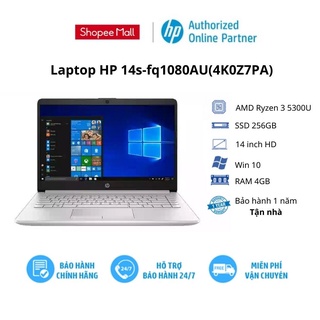 Ảnh chụp Laptop HP 14s-fq1080AU(4K0Z7PA)/ AMD R3 5300U/ RAM 4GB/ 256GB SSD/ 14 inch HD tại Hà Nội