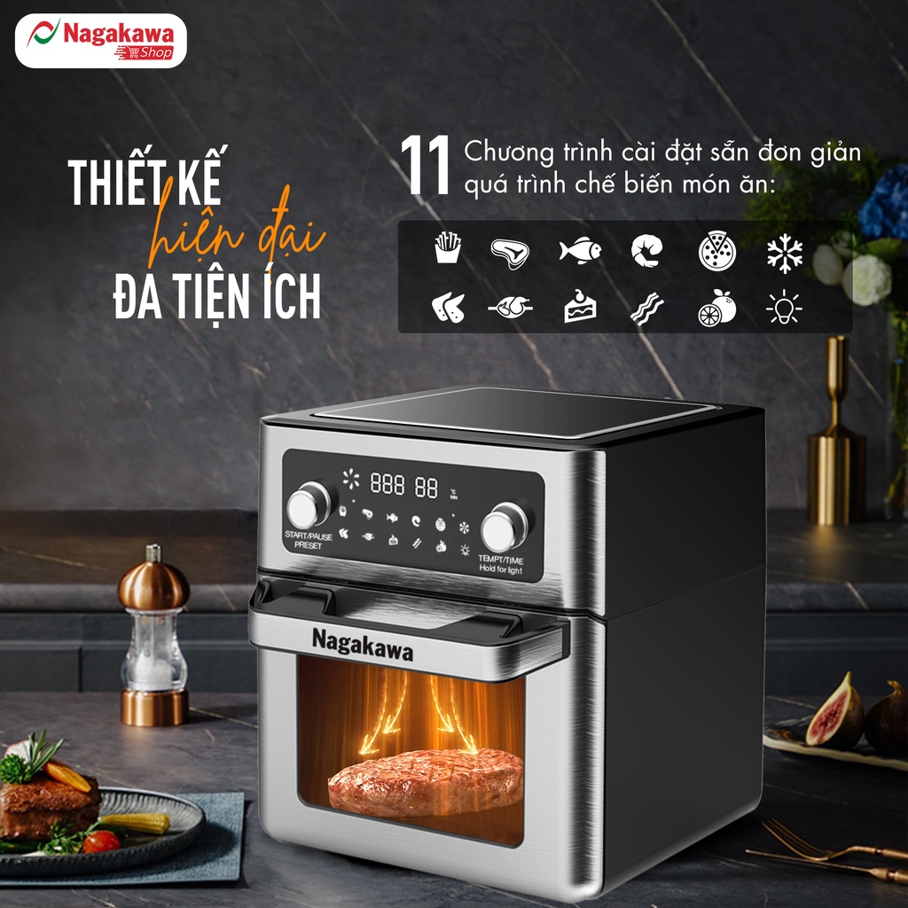 Nồi chiên không dầu Nagakawa NAG3304 -Công nghệ Rapid Air 360 độ
